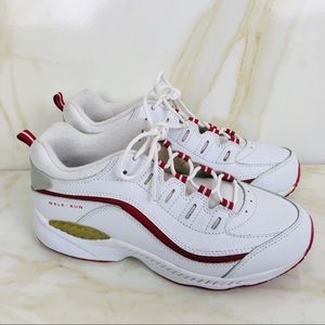 EASY SPIRIT/WALK & RUN TENNIS SHOES/WHITE/RED/7.5W